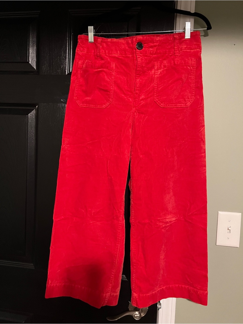 Anthropologie Maeve Colette Red Wide-Leg Corduroy Pants